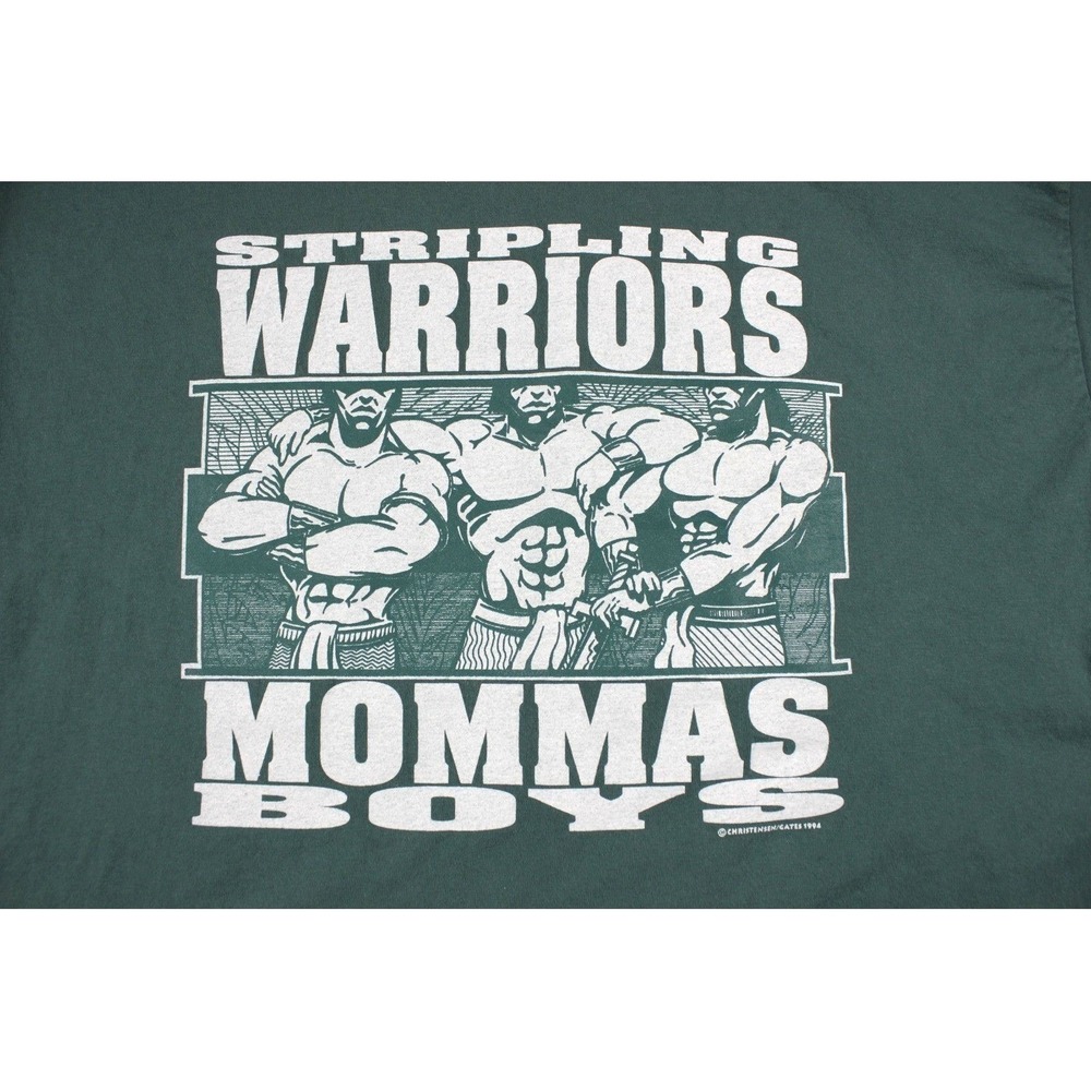 Stripling Warriors Mommas Boys Graphic T-Shirt Green Mens XL Cotton